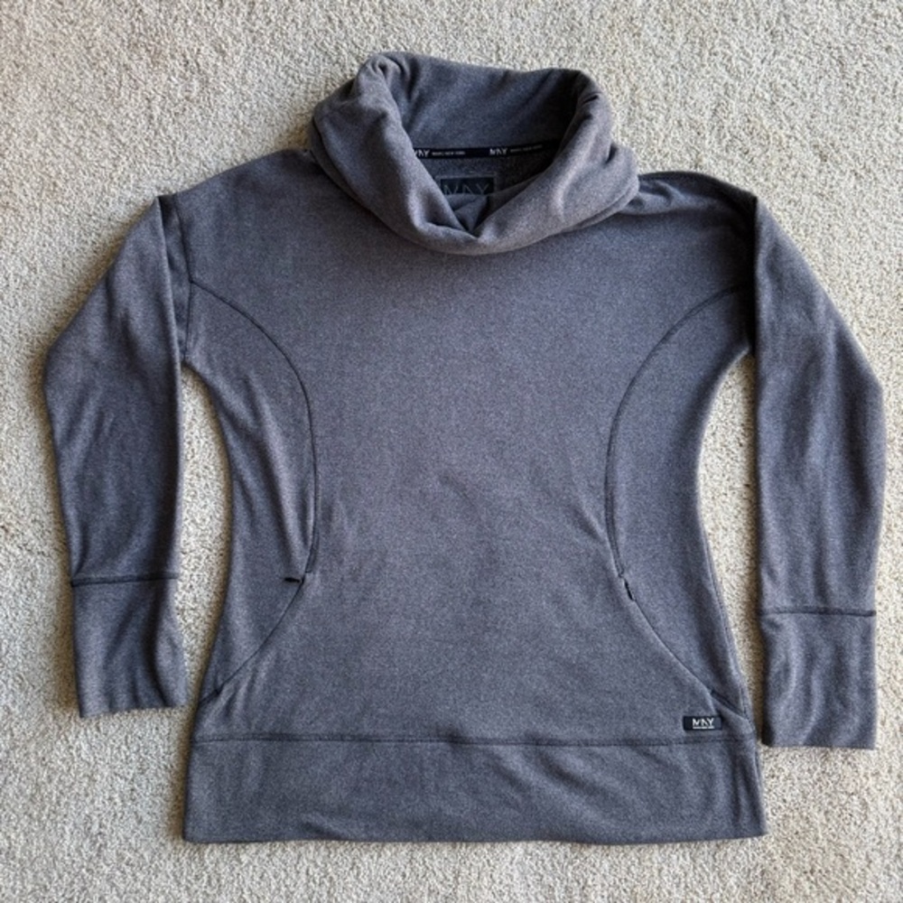 Marc New York Hoodie Womens Size L Gray Performance Pullover Stretch Athletic